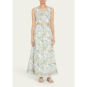 Hannah Artwear Divina Cut Out Midi Maxi Dress Floral Limoncello Cocktail Size 6